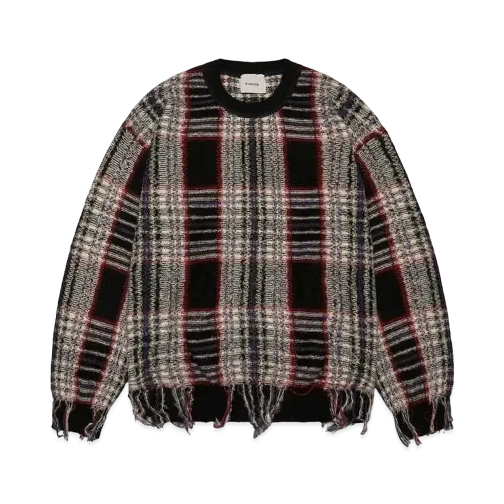 Iroquois WARP THREAD CHECK KNIT "BLK"