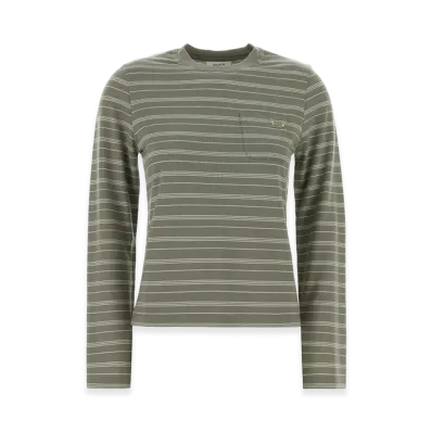 Maison Kitsune Women's Embroidered Lyocell T-Shirt "Stripped"