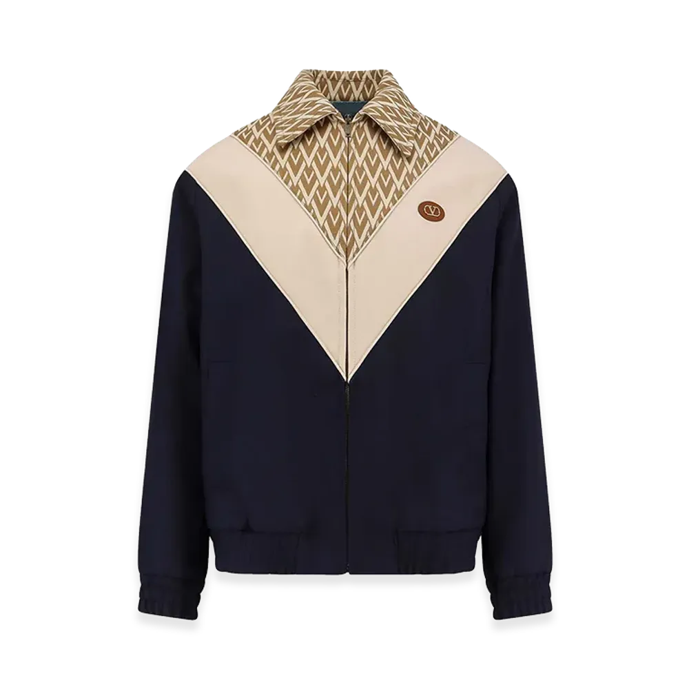 Valentino Wool Bomber Jacket With Print Toute La V "Multicolor"