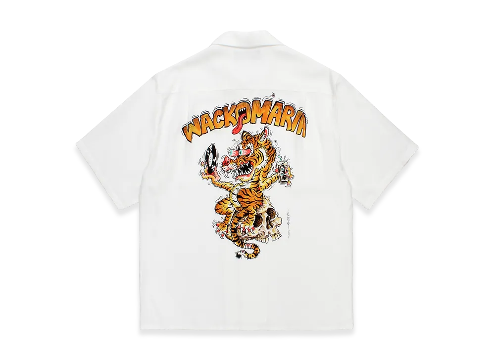 WACKO MARIA x Tim Lehi 50's Open Collar Shirt "White"