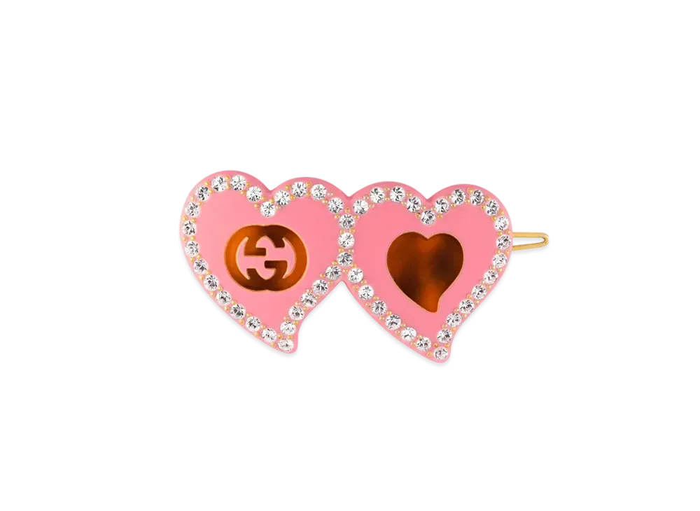 GUCCI Hair Clip With GG And Hearts