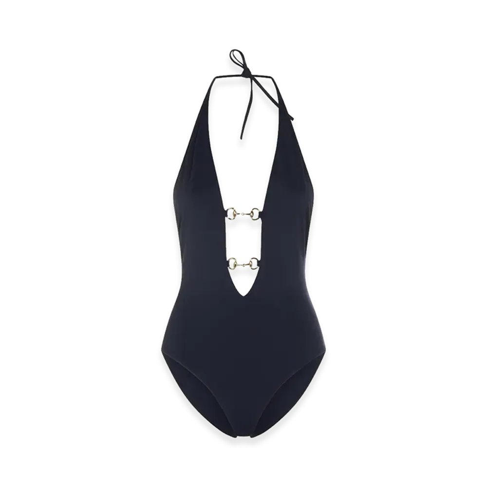 GUCCI Women's Stretch Nylon Swimsuit "Blue"