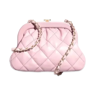 CHANEL Clutch Lambskin & Gold-Tone Metal "Light Pink"