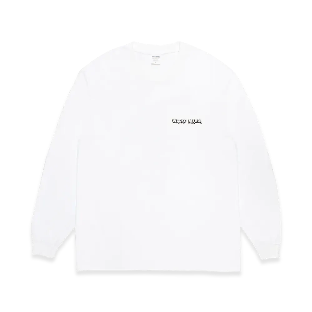 WACKO MARIA Washed Heavy Weight Long Sleeve T-Shirt "White"