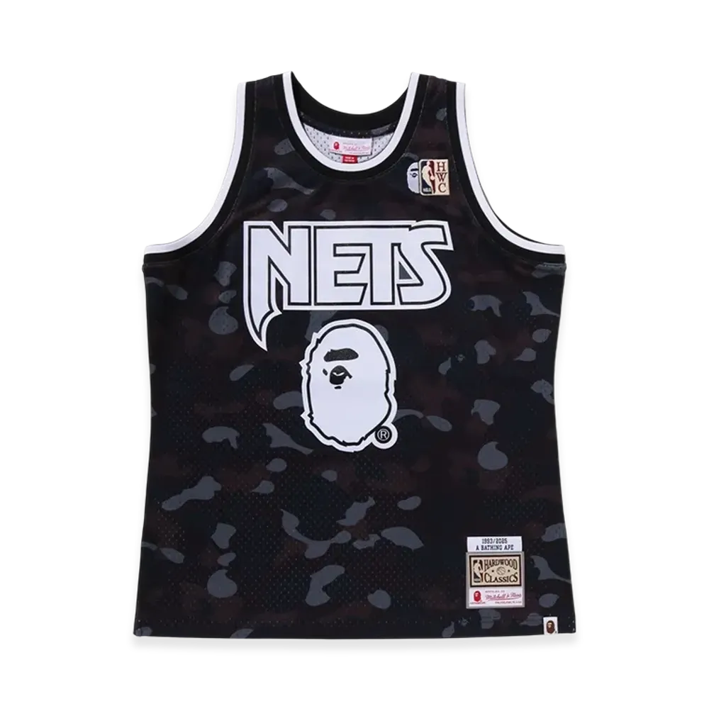A BATHING APE x Mitchell & Ness x NBA New Jersey Nets Swingman Jersey "Black"