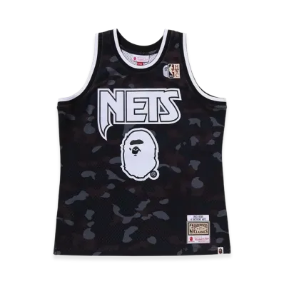 A BATHING APE x Mitchell & Ness x NBA New Jersey Nets Swingman Jersey "Black"