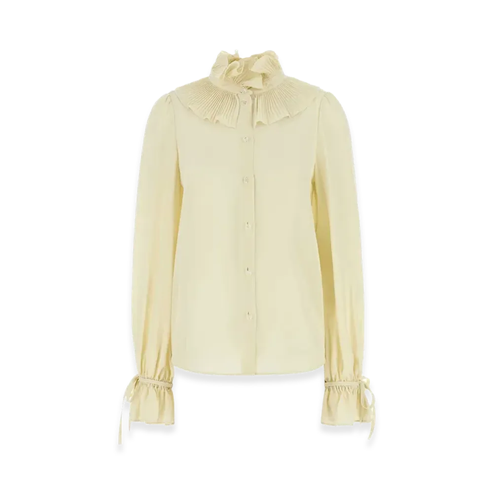 Valentino Women's Crepe Shirt "Cream/Yellow"