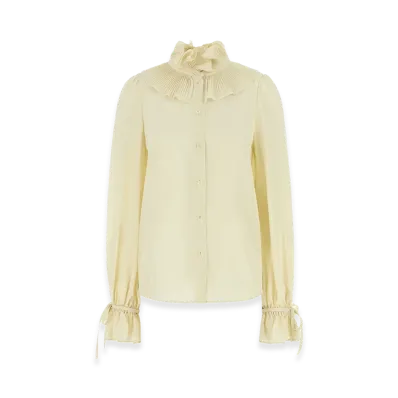 Valentino Women's Crepe Shirt "Cream/Yellow"