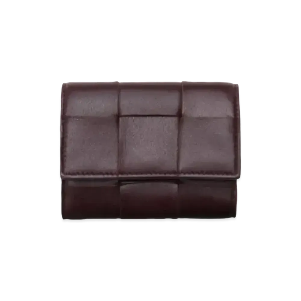 Bottega Veneta Trifold Zip Wallet "Grape"
