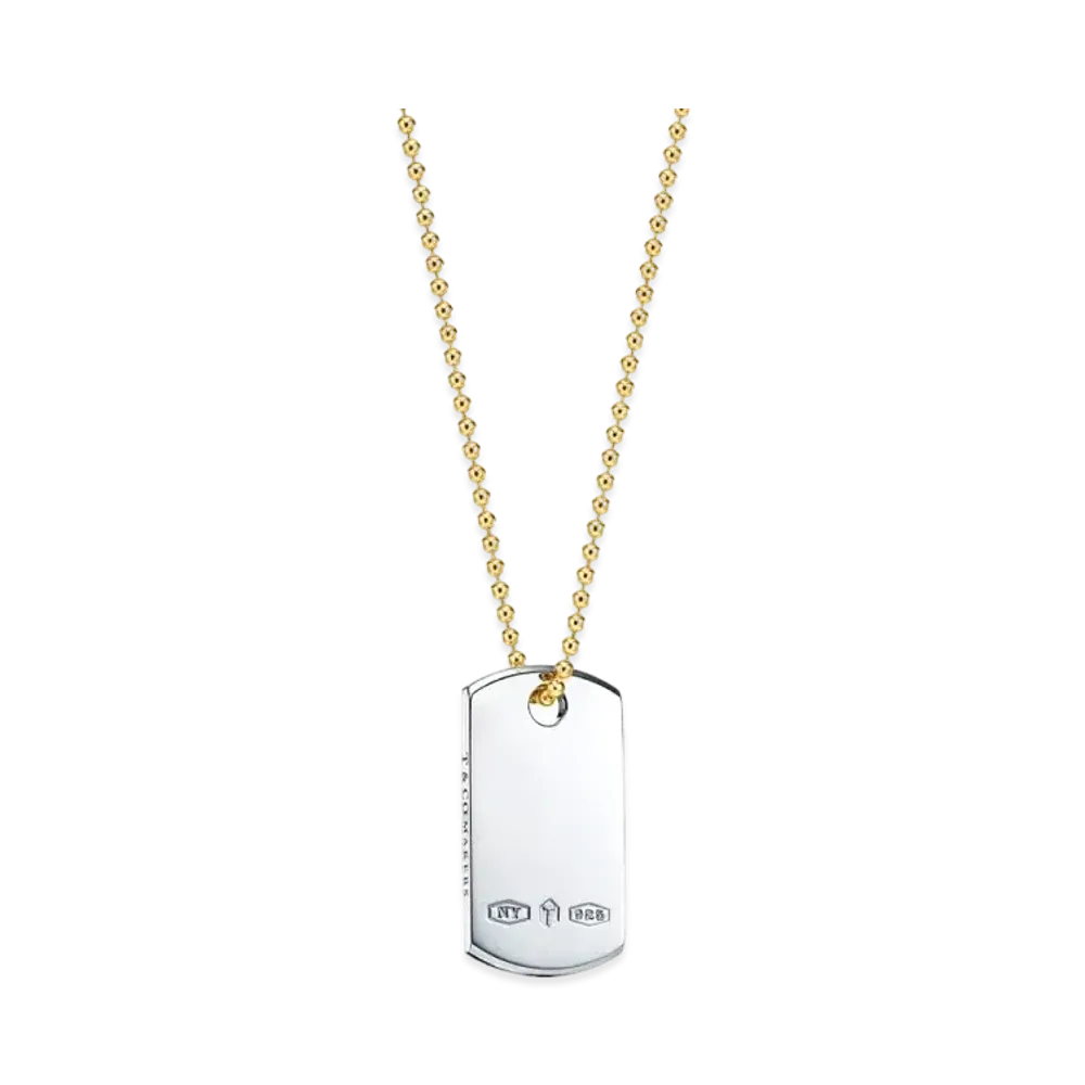 Tiffany & Co. 1837 Makers I.D. Tag Pendant "Silver/Gold"