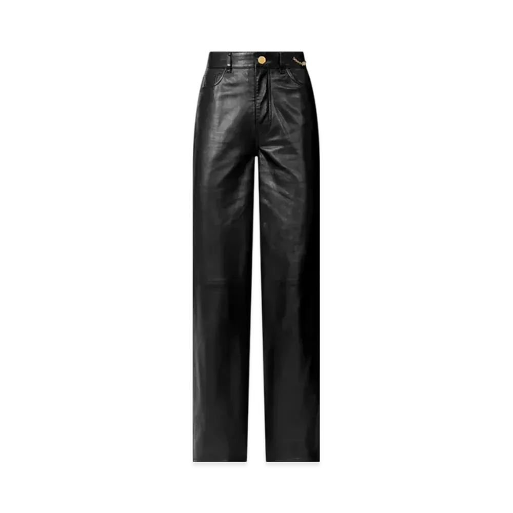 AMIRI Women's Leather Straight Pant "Black"