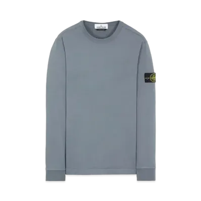 Stone Island 64450 GAUZED COTTON JERSEY "Pastel Blue"