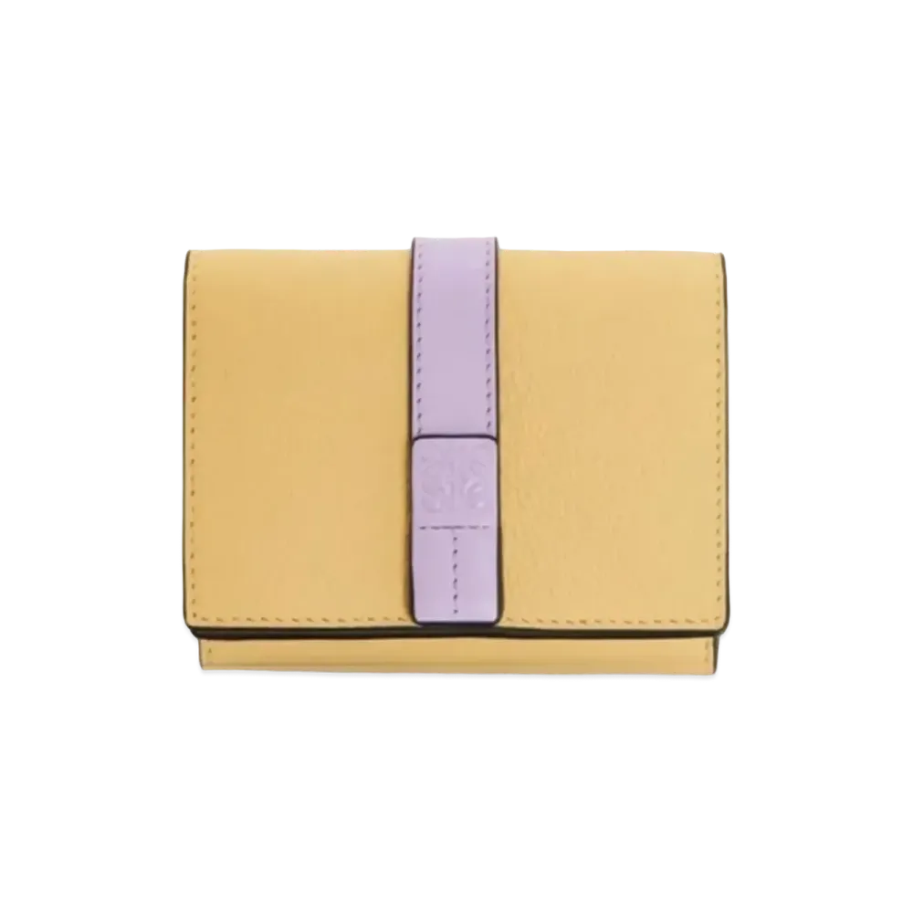 LOEWE Trifold Wallet Soft Grain Calf "Dark Butter/Mauve"