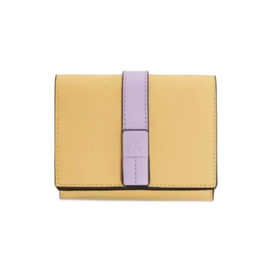 LOEWE Trifold Wallet Soft Grain Calf "Dark Butter/Mauve"