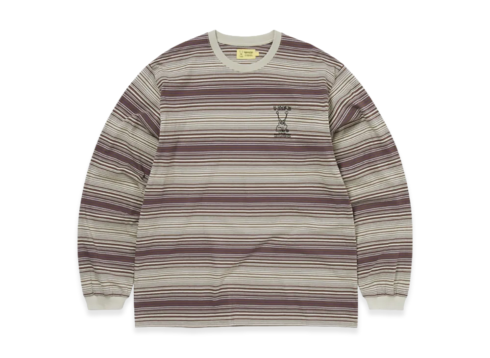 thisisneverthat TNT Daniel Johnston Frog Striped L/S Tee "Khaki"