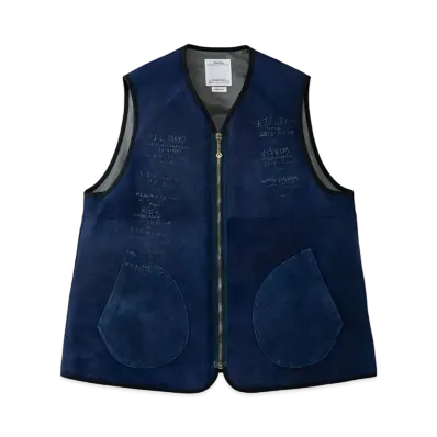 visvim TANA DEERSKIN DOWN VEST (N.D.) "Indigo"