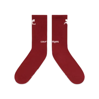 Courreges Ac Sports Socks "Dark Cherry/White"