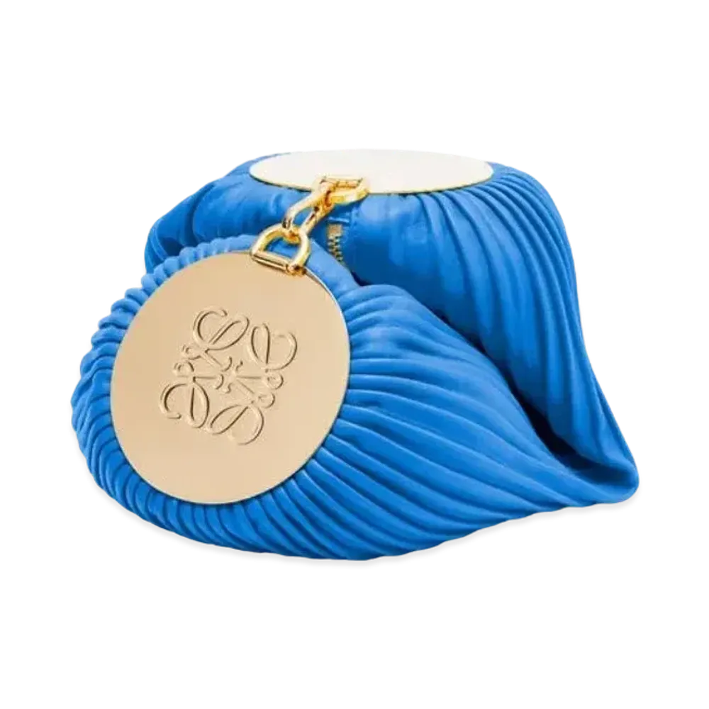 LOEWE Bracelet Pouch In Pleated Nappa "Royal Blue"