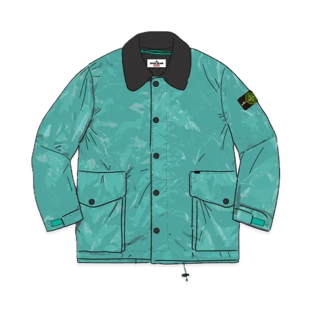 Supreme x Stone Island New Silk Light Jacket "Light Blue"