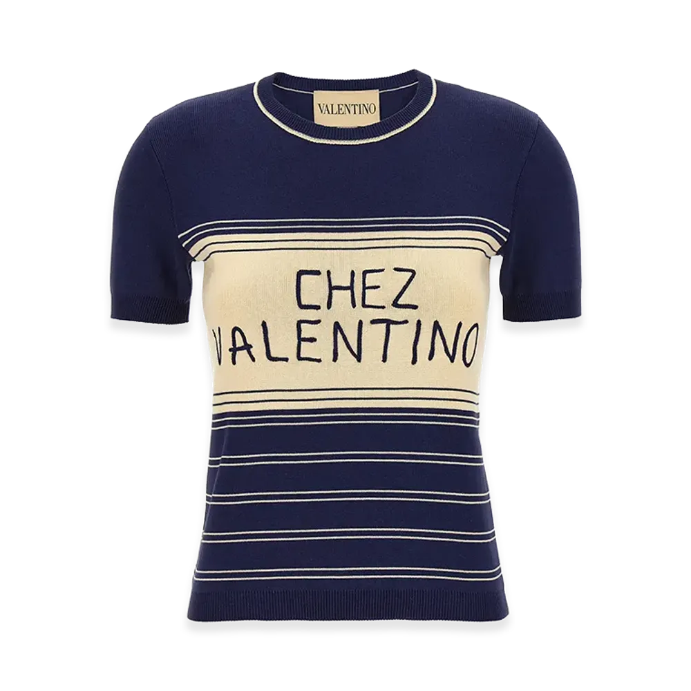 Valentino Garavani Women's 'chez ' T-Shirt "Blue"