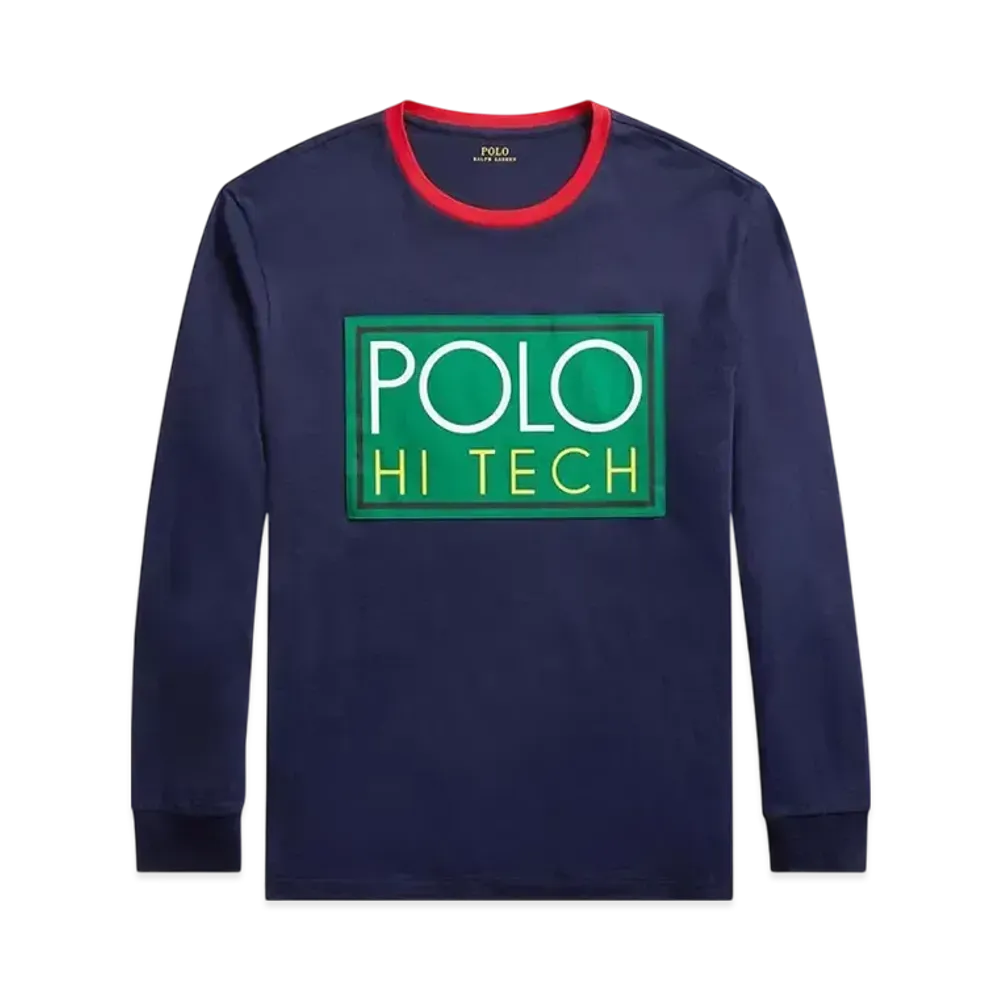 Polo Ralph Lauren Hi Tech Logo Graphic Long-Sleeve T-Shirt "Navy"