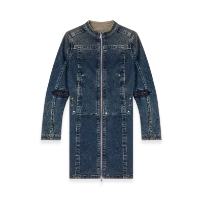 Diesel De-Romi-Re Short Dress In Rehab Denim "Dark Blue"