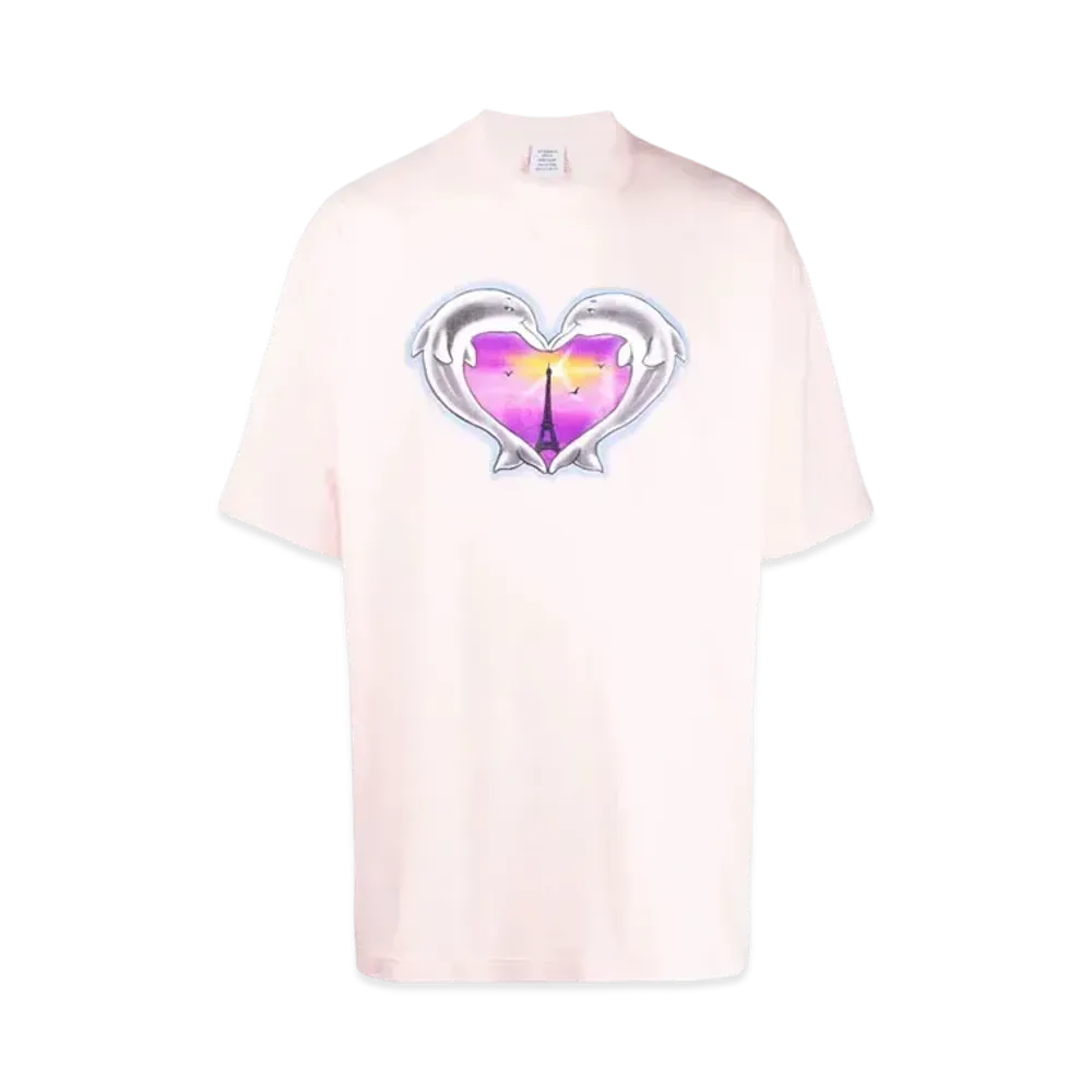 VETEMENTS Dolphins Heart Tee "Pink"