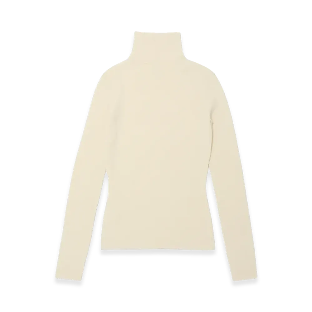 T.T Taiga Takahashi Women's Baby Cashmere Bottle Neck Pullover "Raw White"