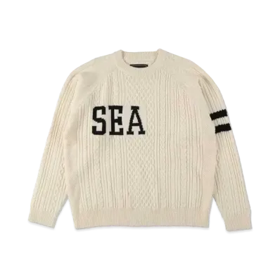 WIND AND SEA A Hoop Cable Pullover "White"