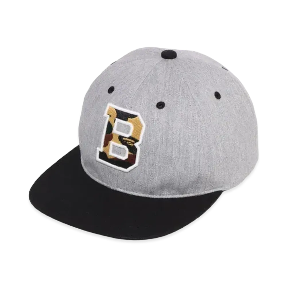 A BATHING APE Color Block Snap Back Cap "Gray"