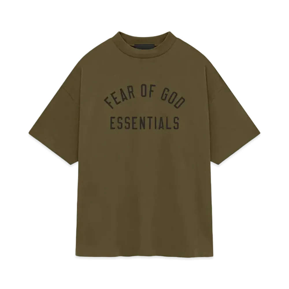 FEAR OF GOD ESSENTIALS Jersey Crewneck Tee "Olive"