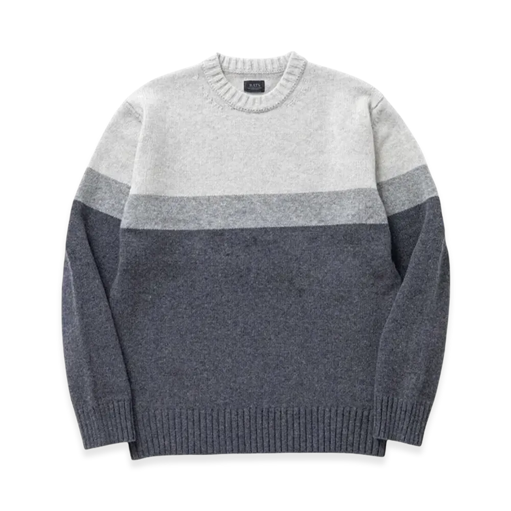 RATS Gradation Crew Neck Knit "Gray"