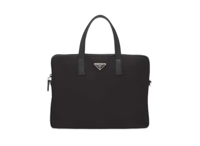 PRADA Re-Nylon And Saffiano Leather Briefcase "Black"
