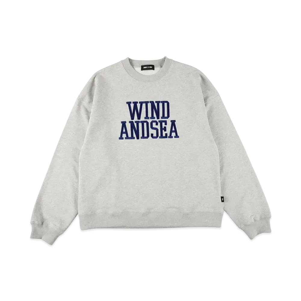 WIND AND SEA College Logo Crewneck Sweatshirt "Gray"