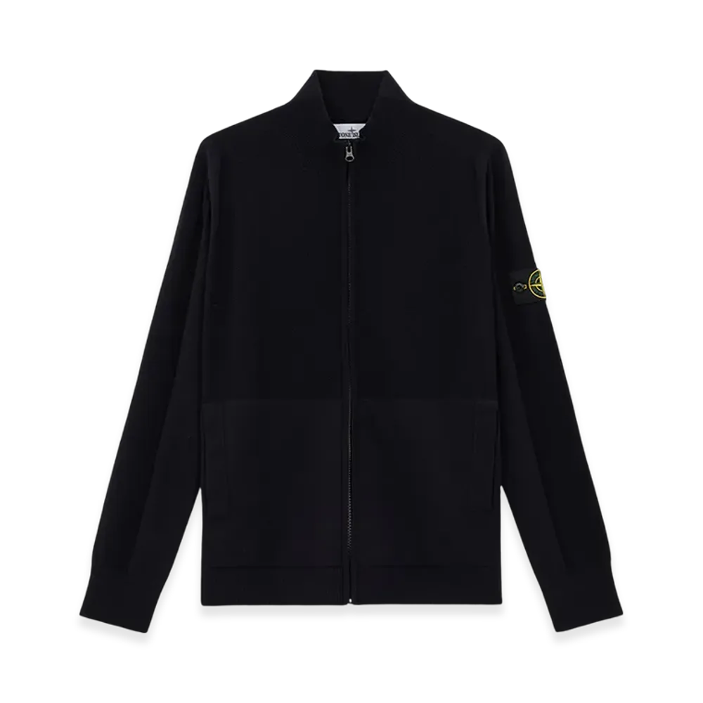Stone Island 504A4 Stretch RWS Wool Cardigan with Two Way Zipper - 24FW "Navy Blue"