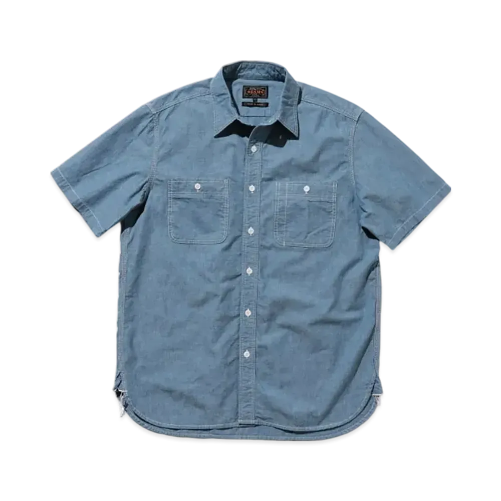 BEAMS Work Short Sleeve Chambray "Sax"