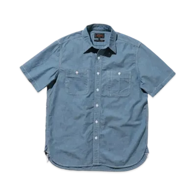 BEAMS Work Short Sleeve Chambray "Sax"