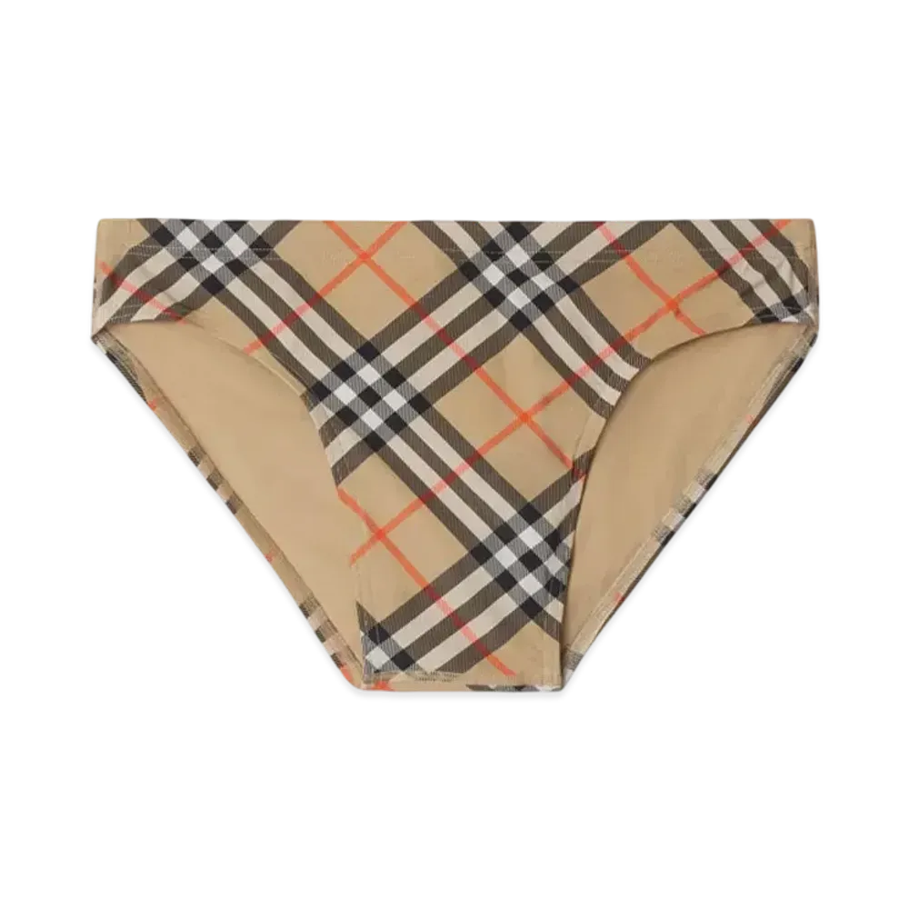 Burberry Check Swim Briefs "Sand"