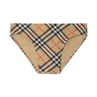 Burberry Check Swim Briefs "Sand"