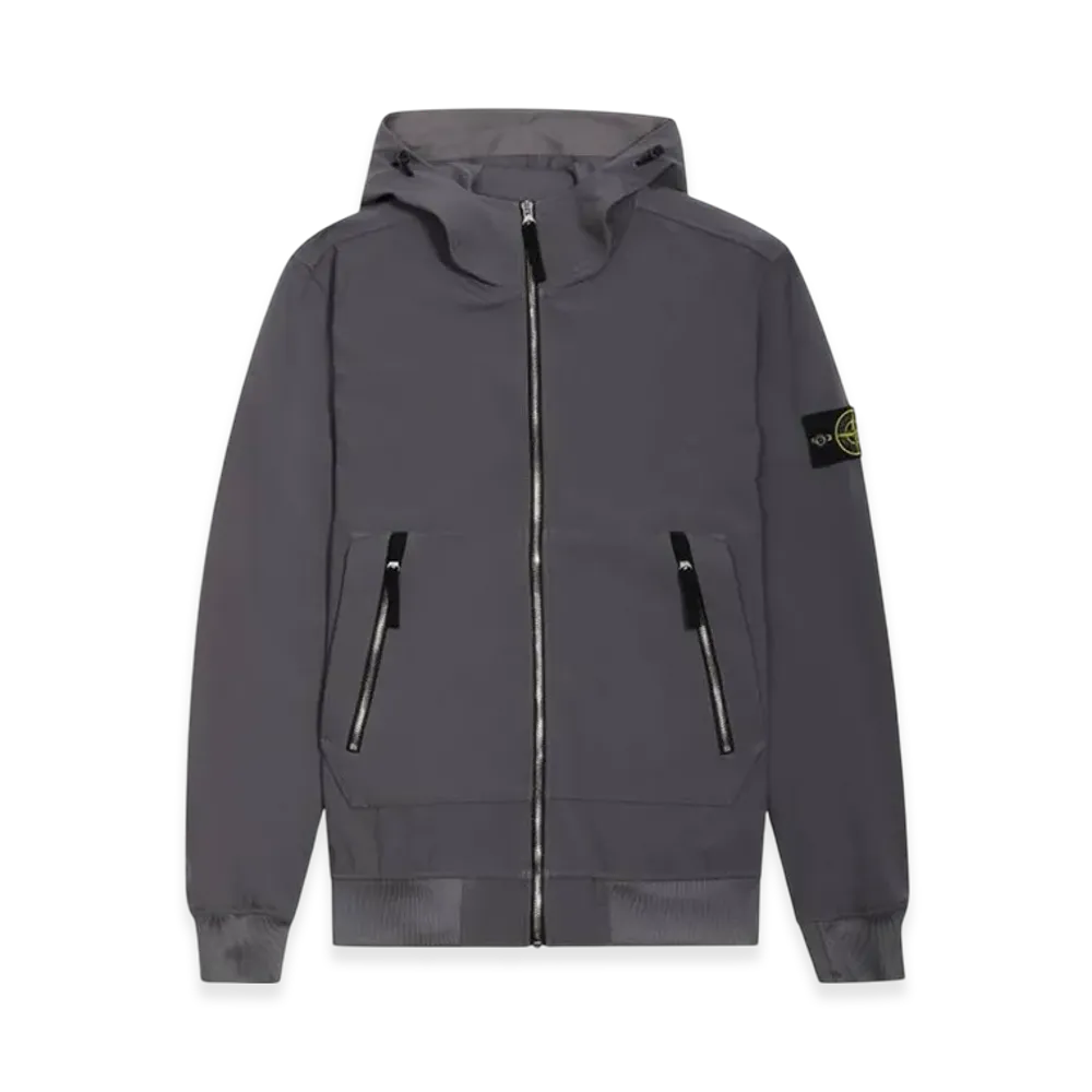 Stone Island 40727 Light Soft Shell Hooded Jacket - 21SS "Pewter Grey"
