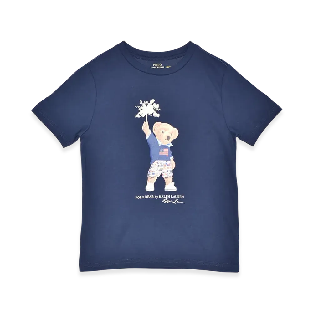 Polo Ralph Lauren Bear Grass Street Cotton Jersey Kids "Navy"