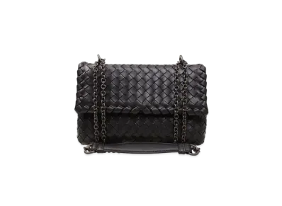 Bottega Veneta Lambskin Shoulder Bag "Black"