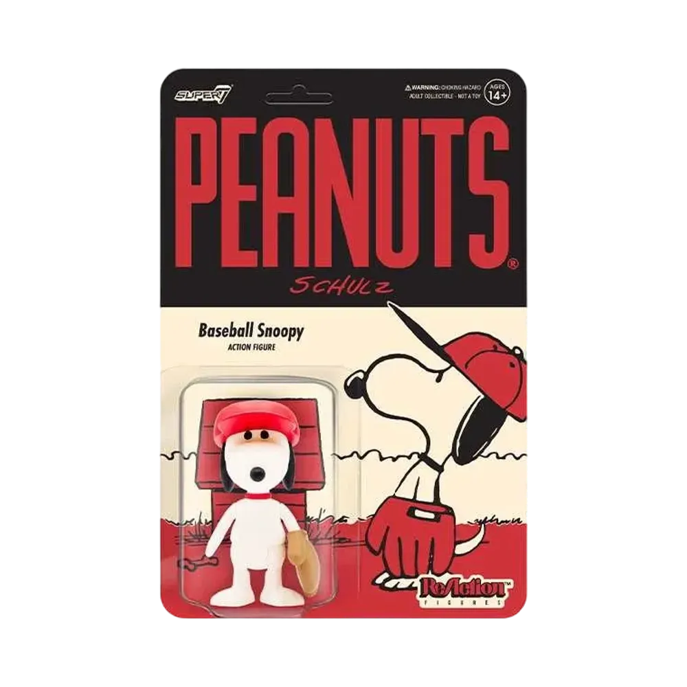 Super7 Peanuts ReAction Action Figure Wave 5 - Baseball Snoopy "Multicolor"