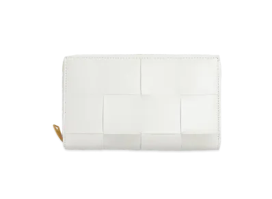 Bottega Veneta Zip Around Wallet "Chalk"