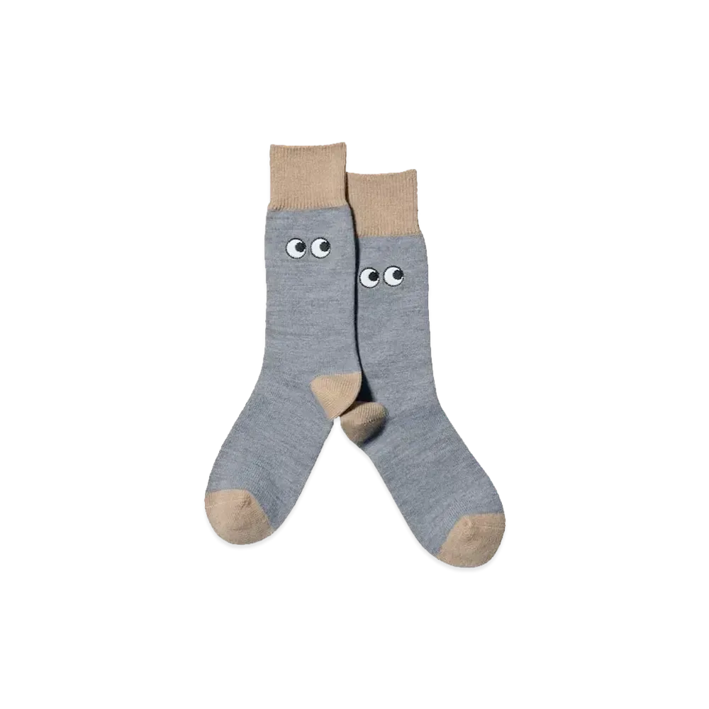 Uniqlo X Anya Hindmarch Heattech Socks "Light Gray"