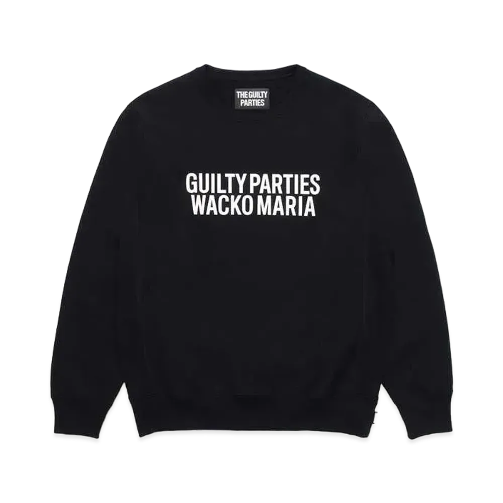 WACKO MARIA Heavy Weight Crew Neck Sweat Shirt "Black"