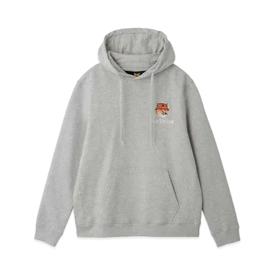 Barbour x Maison Kitsune Fox Logo Hoodie "Gray"