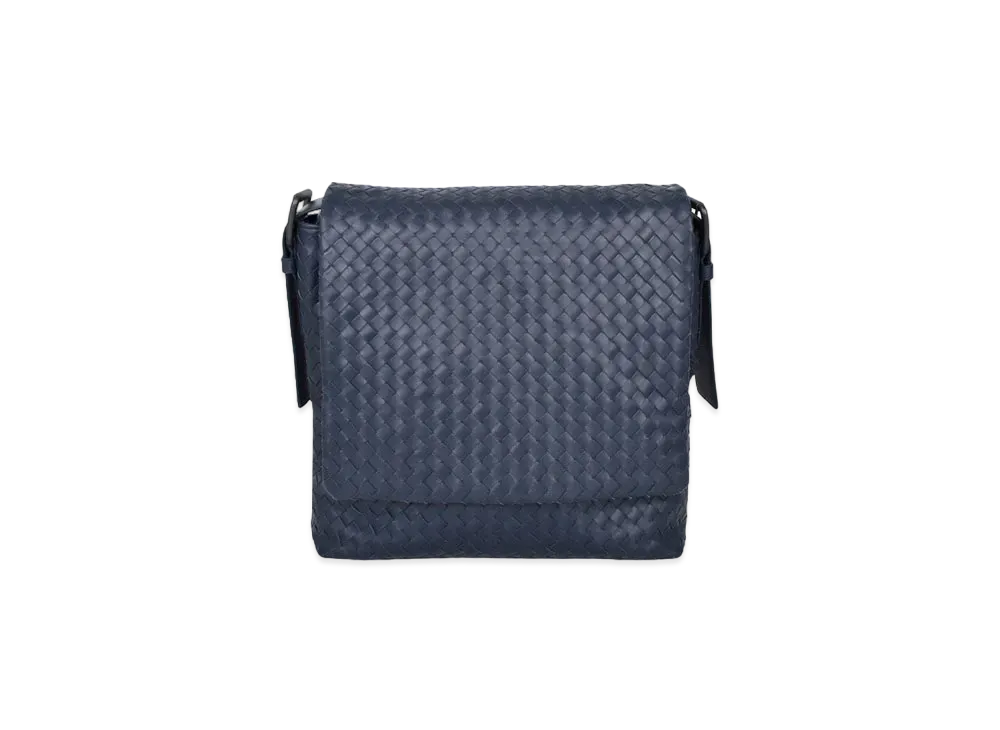 Bottega Veneta Lambskin Shoulder Bag "Dark Blue"