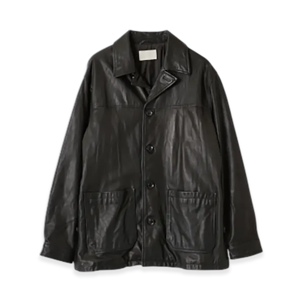 YOKE Goat Leather Car Coat "Black"