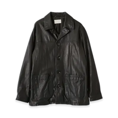 YOKE Goat Leather Car Coat "Black"